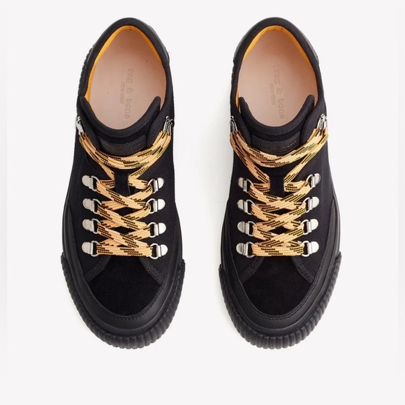 RAG AND BONES ARMY HIKER LOW TOP SNEAKERS BLACK SIZE US 7 WOMENS - Picture 3 of 11